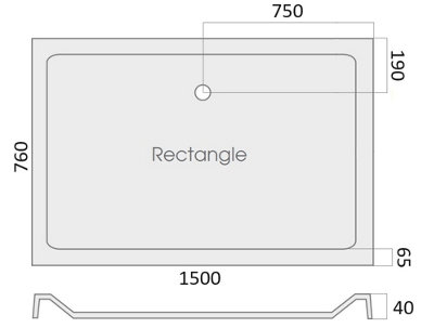 Aquarius Vital 1500 x 760mm Rectangle Shower Tray and Waste AQVT.XHM - 4
