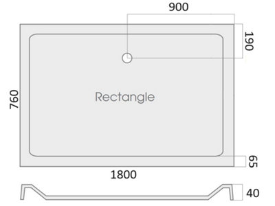 Aquarius Vital 1800 x 760mm Rectangle Shower Tray and Waste AQVT.XHS - 4