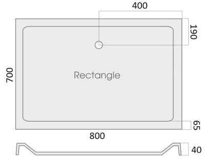Aquarius Vital 800 x 700mm Rectangle Shower Tray and Waste AQVT.SMA - 4