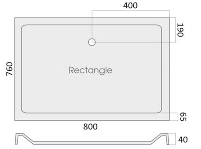 Aquarius Vital 800 x 760mm Rectangle Shower Tray and Waste AQVT.SMB - 4
