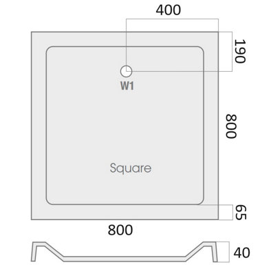 Aquarius Vital 800 x 800mm Square Shower Tray and Waste AQVT.SBU - 4