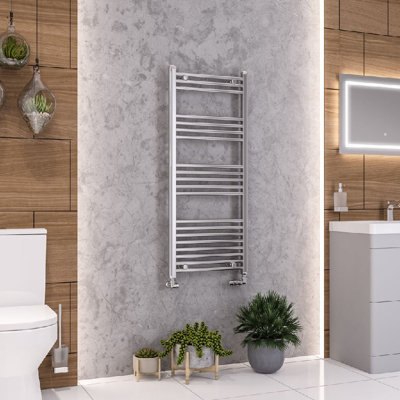 Aquarius Wendover Straight Multirail Towel Radiator 1200mm x 500mm Chrome AQ41.0015