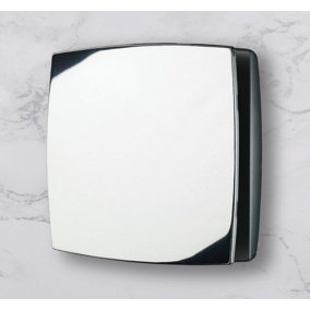 Aquarius Whispering Wind Wall Mounted Bathroom Fan With Timer & Humidity Sensor Chrome AQ329B