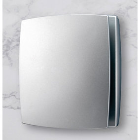 Aquarius Whispering Wind Wall Mounted Bathroom Fan With Timer & Humidity Sensor Matt Silver AQ314B