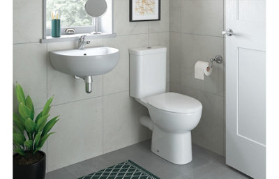 Aquarius Willow Open Back Close Coupled WC Toilet With Soft Close Seat AQWW0216