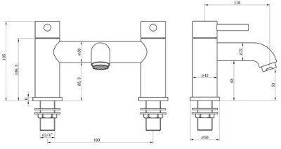 Aquarius Zanelli Bath Filler Tap Brushed Brass AQ3064