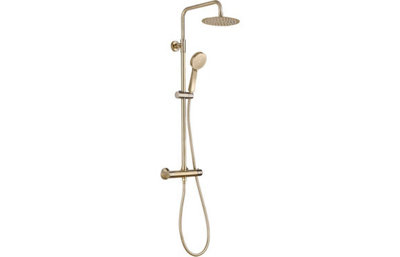 Aquarius Zanelli Two Outlet Shower Pack w/Riser & Overhead Brushed ...