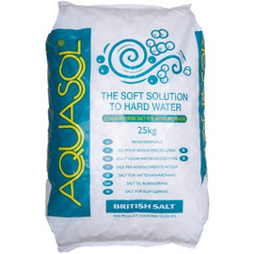 AQUASOL Water Softener Salt Tablets 25KG - 100% Made from British Salt - Food Grade