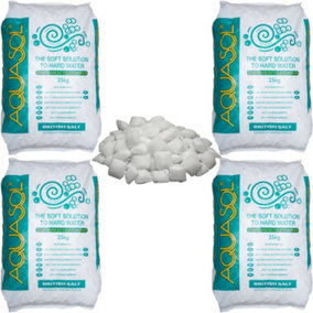 AQUASOL Water Softener Salt Tablets 25KG x 4 Bags - 100% Made from British Salt - Food Grade