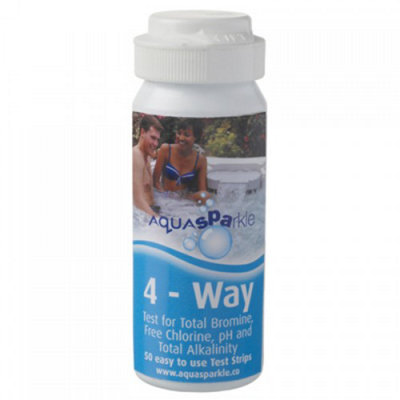AquaSPArkle 4Way Chlorine/Bromine Test Strips 1 X 50 Strips Chlorine Bromine PH TA DIY at B&Q