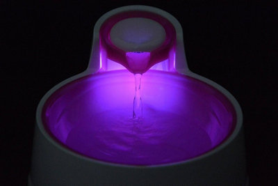 AquaSpring Pet Dog Drinking Water Fountain Bowl Electric Water Flow Pink