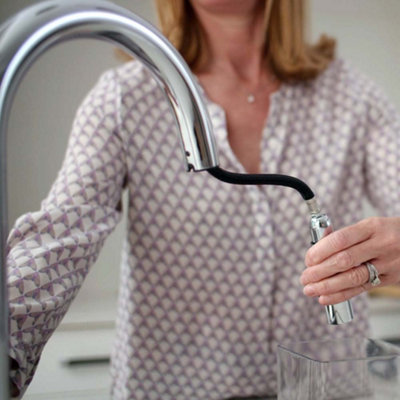 Aquatap Pro Ultra Chrome Pull-Out C-Shape Polished Finish 4-in-1 ...
