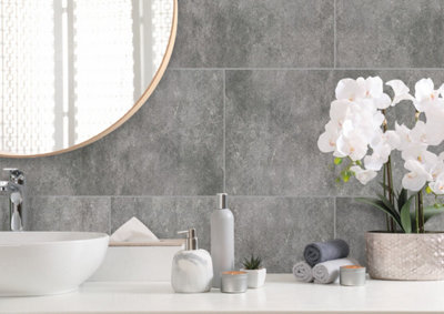 Aquawall Polished Clear Concrete (8 pack) Bathroom Wall Panels - Offer includes 2 tubes of adhesive Price Comparisons | Compare The Build