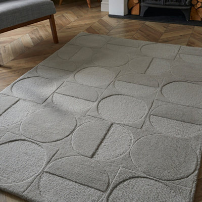 Arabella 120x170cm Grey Wool Rug