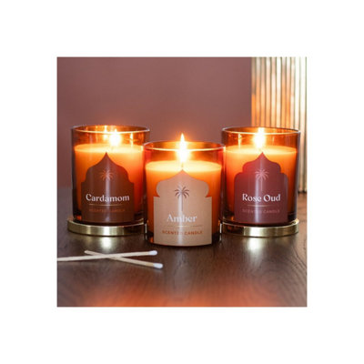 Arabian Nights Rose Oud Scented Candle - 52H Long-Lasting Fragrance