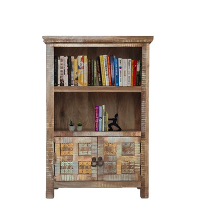 Aravali 2 Door Small Bookcase - Mango Wood - L35 x W85 x H123 cm ...