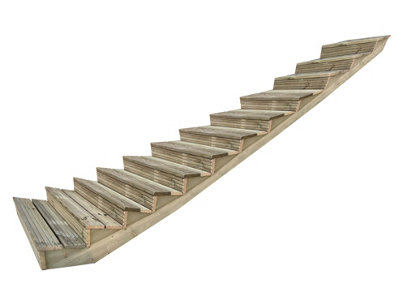 Arbor Garden Solutions decking step  kit, raised garden stairs (12 steps, 120cm width, natural finish)