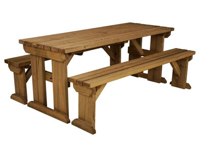 Wooden picnic bench online b&q