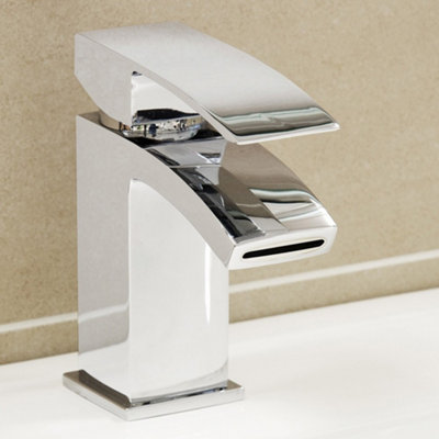 ARC Cloakroom Basin Mixer Tap Chrome Basin Sink Mono Bathroom + Fixings + Waste - 3