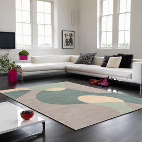 Arc Sky Wool Abstract Handmade Modern Rug For Bedroom & Living Room-120cm X 170cm