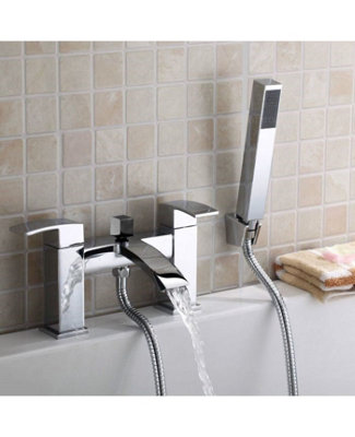 ARC Waterfall Bath Shower Mixer Tap Chrome + Shower Hose Shower Head