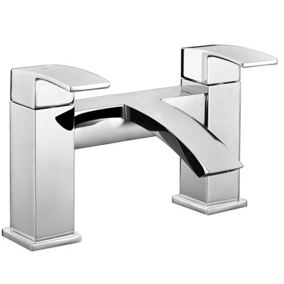 ARC Waterfall Deck Mounted Bath Filler Tap Chrome Mixer Taps Modern Bathroom