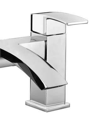 ARC Waterfall Deck Mounted Bath Filler Tap Chrome Mixer Taps Modern Bathroom - 4