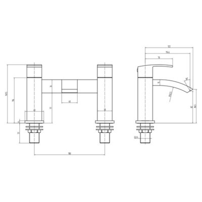 ARC Waterfall Deck Mounted Bath Filler Tap Chrome Mixer Taps Modern Bathroom - 6