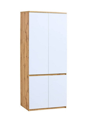 Arca AR1 Hinged Wardrobe - Sleek and Spacious in Arctic White, H1952mm W801mm D520mm