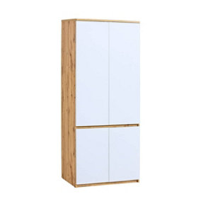 Arca AR1 Hinged Wardrobe - Sleek and Spacious in Arctic White, H1952mm W801mm D520mm