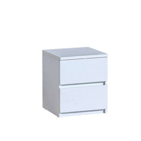 Arca AR10 Bedside Cabinet - Sleek Minimalism in Arctic White, H491mm W400mm D400mm