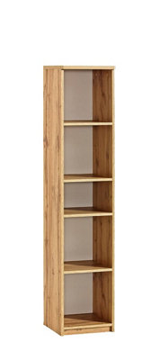 Arca AR11 Bookcase 35cm - Modern Dual-Tone, H1712mm W350mm D360mm in Oak Wotan & Arctic White