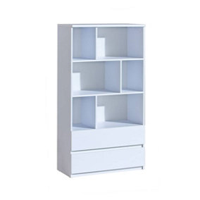 Arca AR4 Bookcase - Sleek and Modern Storage, H1507mm W801mm D400mm in Arctic White