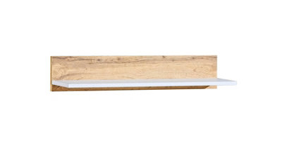 Arca AR8 Floating Wall Shelf - Two-Tone Elegance, H150mm W801mm D196mm in Oak Wotan & Arctic White