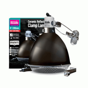 Arcadia Graphite Ceramic Reflector Clamp Lamp 200mm
