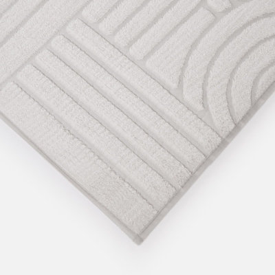 Arch Fleece Rug Living Room Bedroom Modern Carpet, Stone - 80 x 150cm