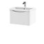 Arch Wall Hung 1 Drawer Vanity Basin Unit with Polymarble Basin, 600mm - Satin White - Balterley