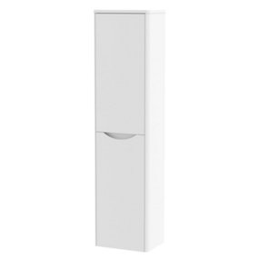 Arch Wall Hung 2 Soft Close Door Tall Unit, 400mm - Satin White - Balterley