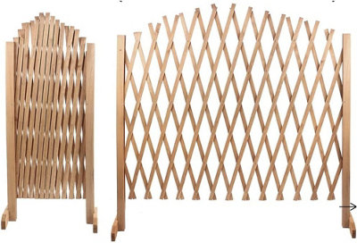 Arched Expanding Wooden Trellis Lattice Screen Decorative Brown Expands