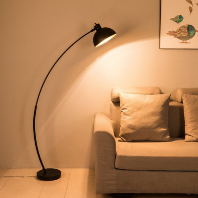 Arched Floor Lamp, Bowl Shade, On/Off Switch, ECP Plug, Reading Light