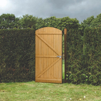 Arched Reinforced Wooden Garden Gate Cross-Brace 105cm W x 210cm H