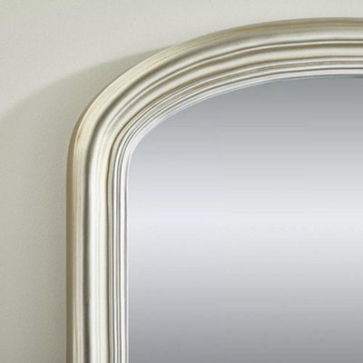 Arched Shape Overmantle Mirror With Champagne Frame, Canterbury Of H86 x W88 x D6 cm, Handcrafted, Stylish, Durable Home Decor