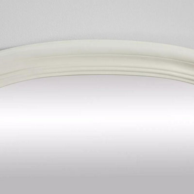 Arched Shape Overmantle Mirror With Ivory Frame, Canterbury Of H86 x W88 x D6 cm, Handcrafted, Stylish, Durable Home Decor