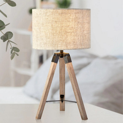 Archer Wood Hallway Bedside Room Décor Night Lamp Table Lamp