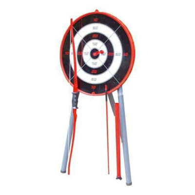 Archery Game Set - Free Standing Target - Includes: Bow And Three Arrows Arrow Case & Three Darts - Ideal Fun Game For All