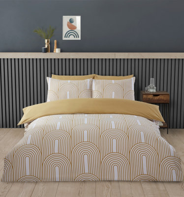 Arches Geometric Polycotton Duvet Set With Pillowcase