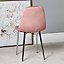 Archie Dining Chair with Chrome Legs - Pink Velvet (Set of 2)