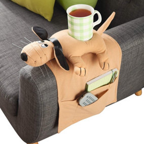 Archie The Armchair Dog Chair Organiser - Drink, Remote Control, Book and Glasses Holder - Measures L39 x W26 x D7cm