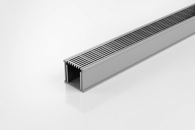 Architectural Channel Drain 1500mm x 46mm x 42mm, 316 Stainless Steel Grate With Grey uPVC Channel, Fixtures and Fittings