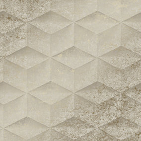 Architectural Concrete Wallpaper Beige, Gold